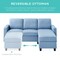 Best Choice Products Linen Sectional Sofa Couch w/ Chaise Lounge, Reversible Ottoman Bench